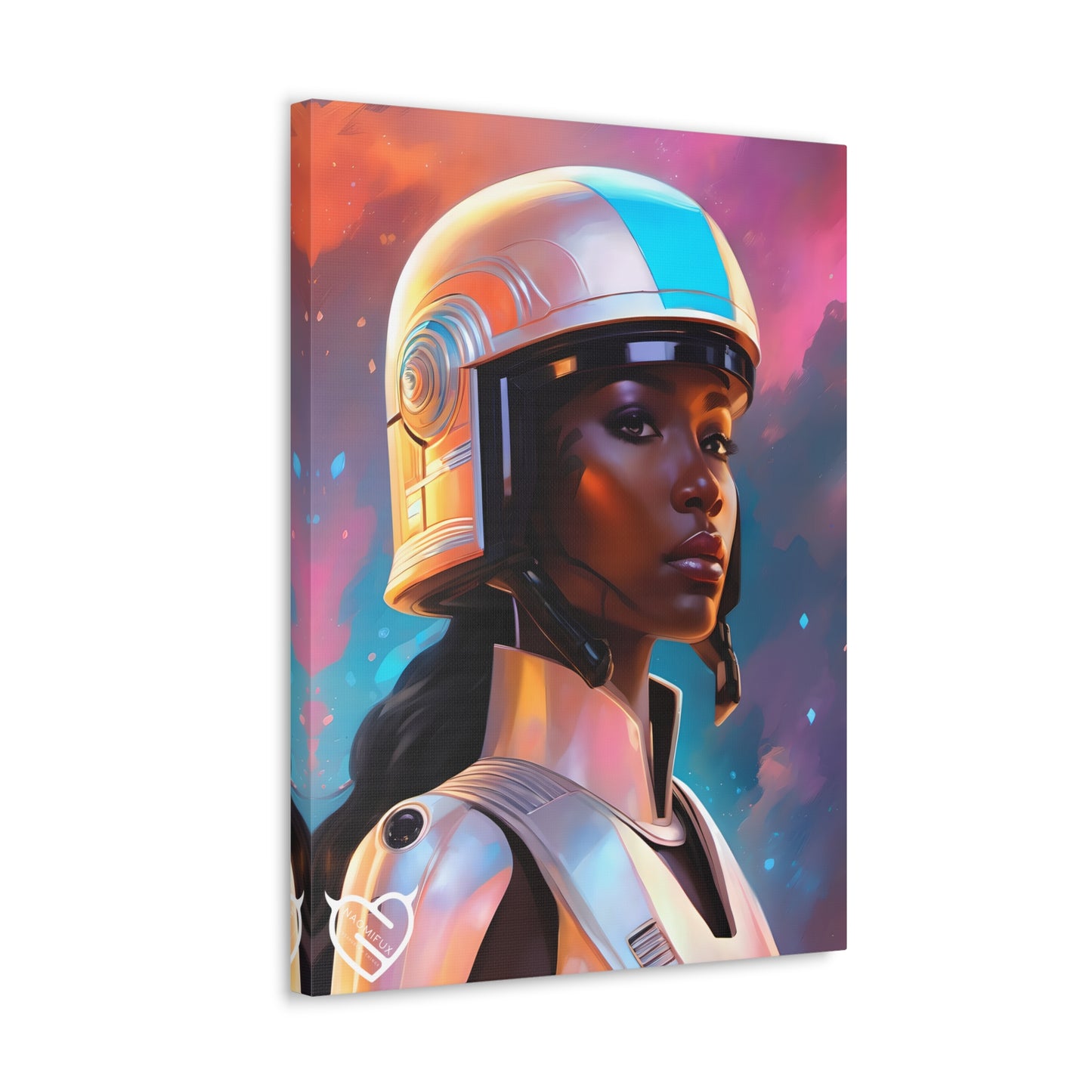 Sci-Fi Female Warrior with Helmet Canvas Print | Canvas Gallery Art