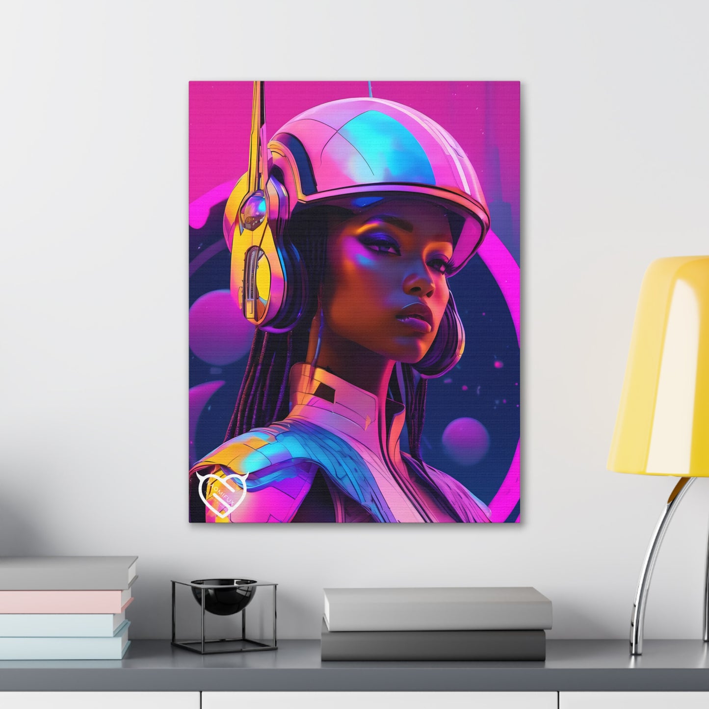 Sci-Fi Female Elite Squadron with Helmet Canvas Print | Canvas Gallery Art