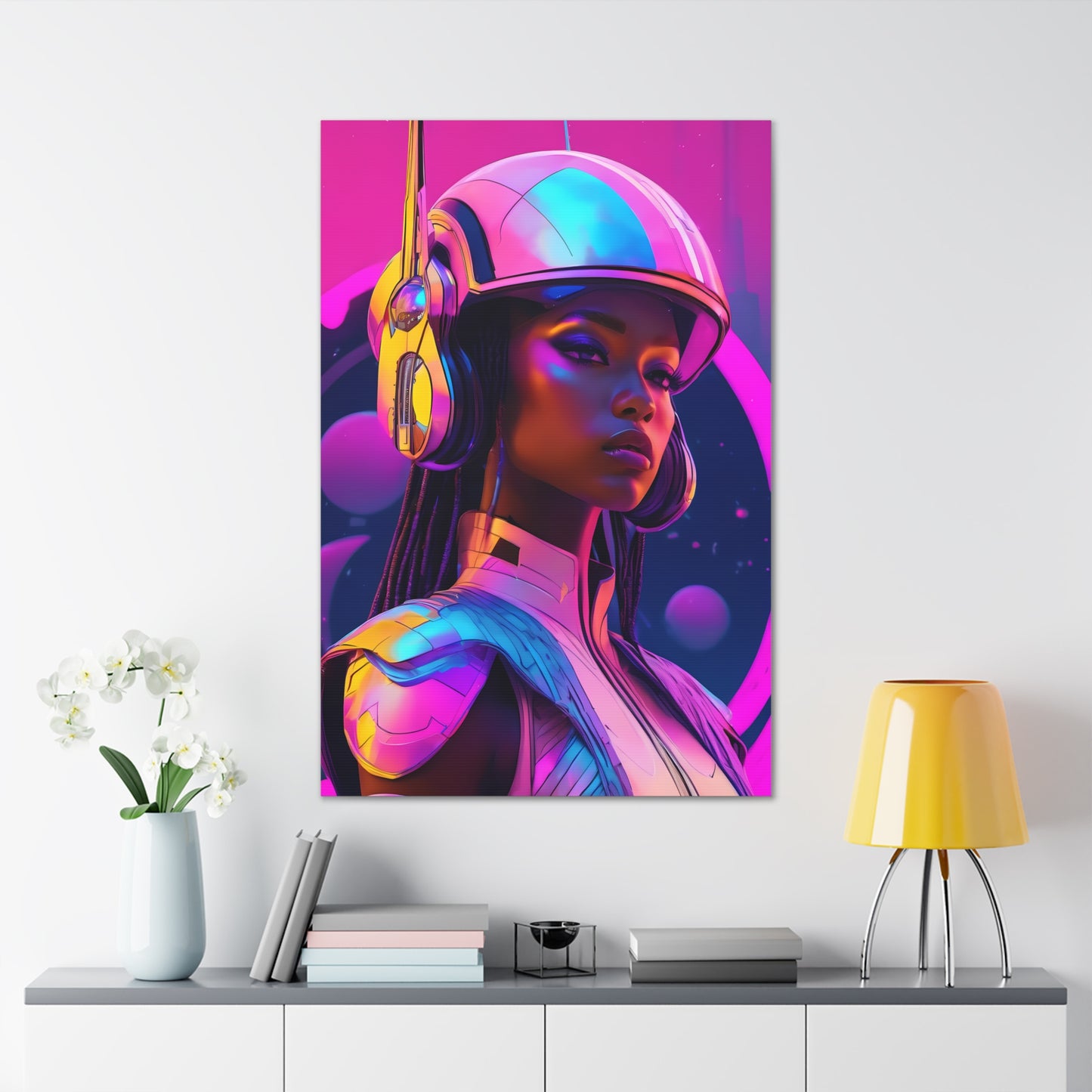 Sci-Fi Female Elite Squadron with Helmet Canvas Print | Canvas Gallery Art