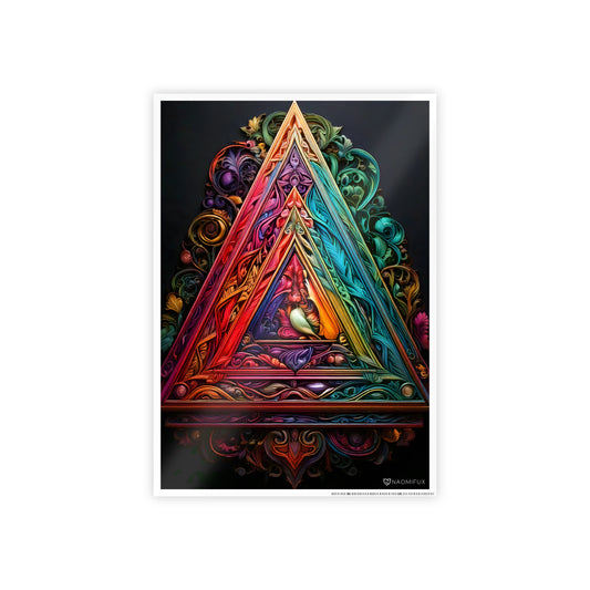 Glossy Posters, Mystical Triangle Wall Art Print, Geometric Home Decor, Sacred