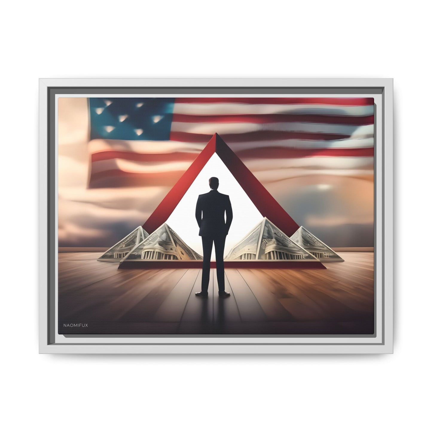 “Patriotic Prosperity” Framed Canvas Art