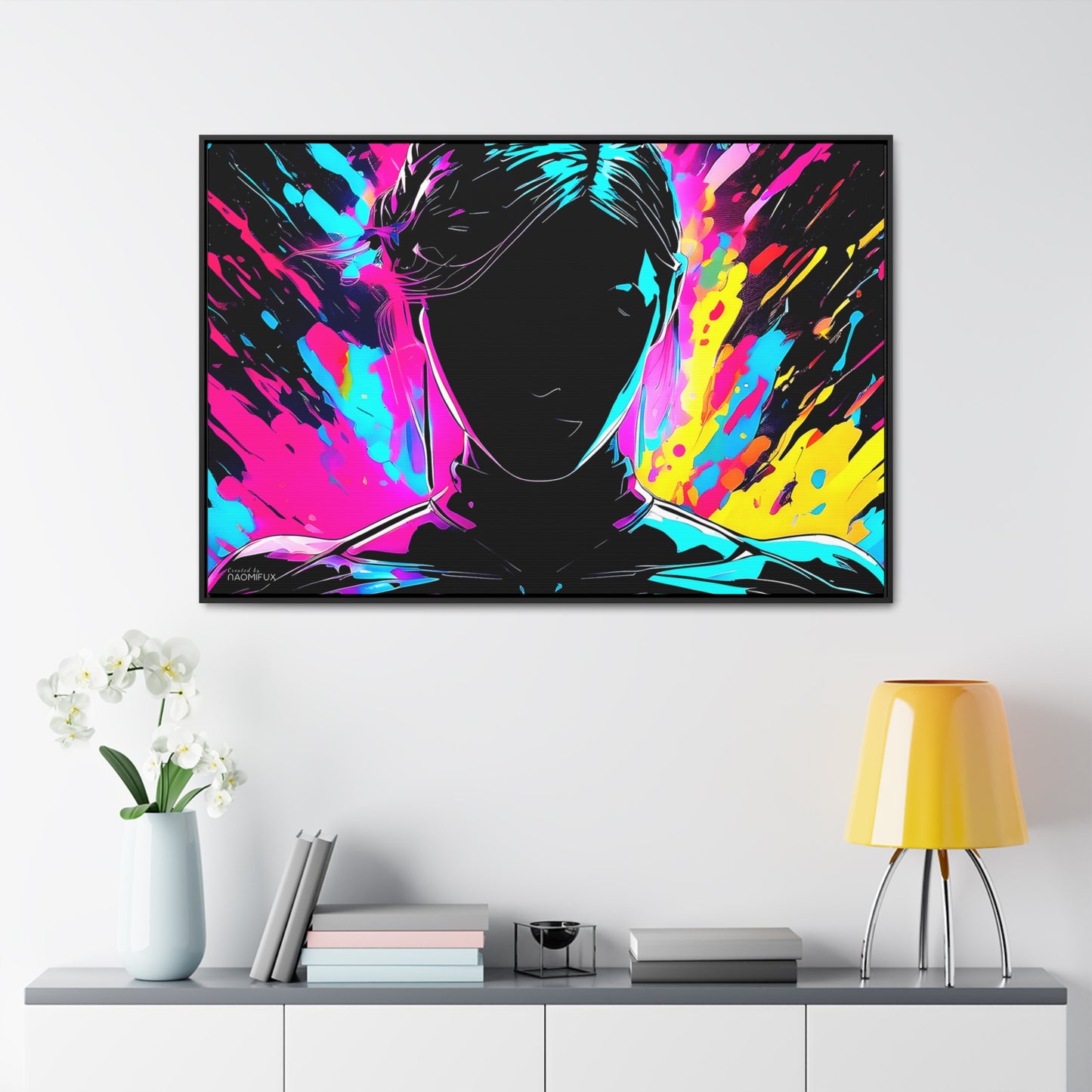 Neon Dreams: Abstract Canvas Art