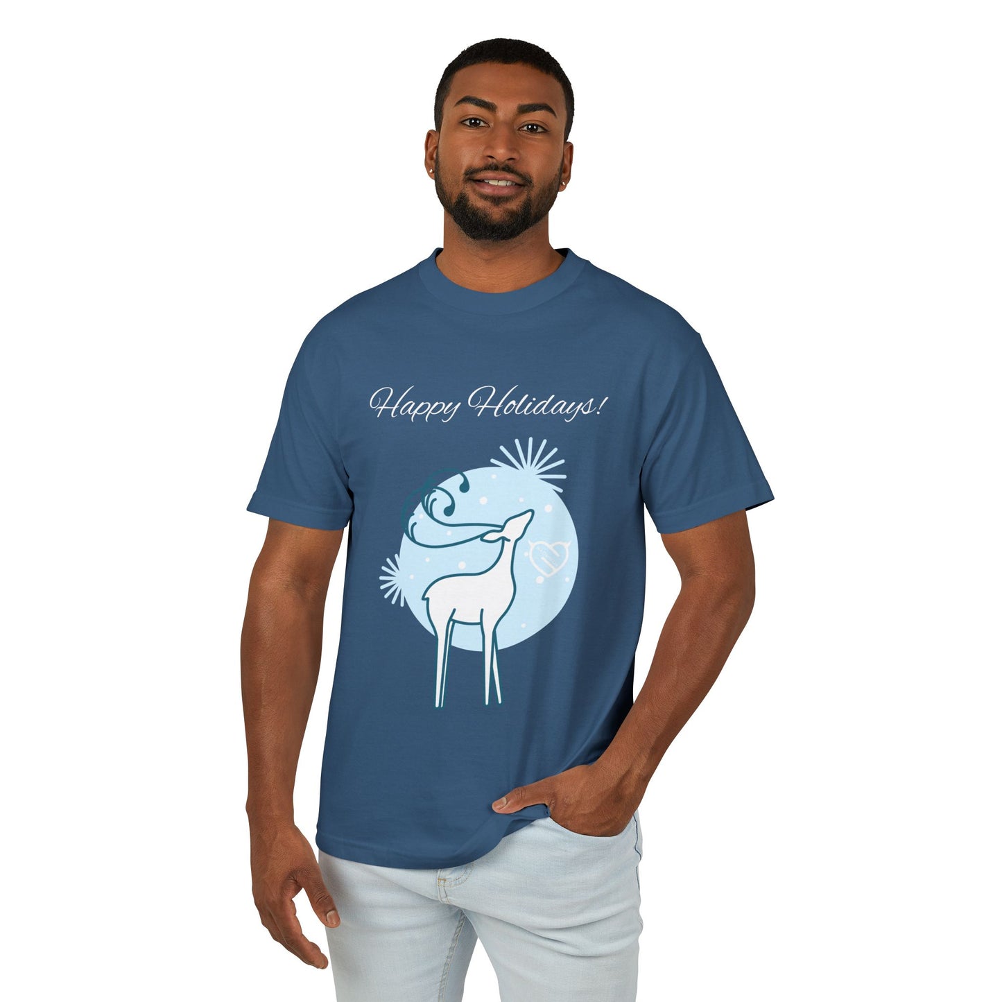 T-Shirt Happy Holidays Unisex Garment-Dyed Heavyweight Cotton Tee