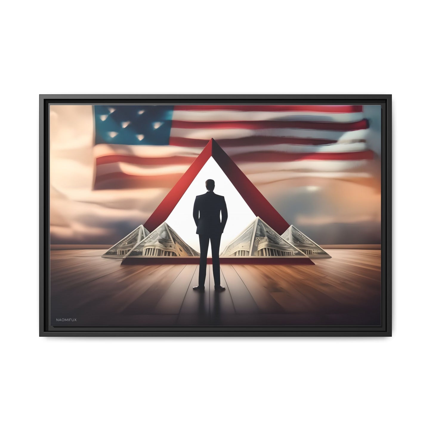 “Patriotic Prosperity” Framed Canvas Art