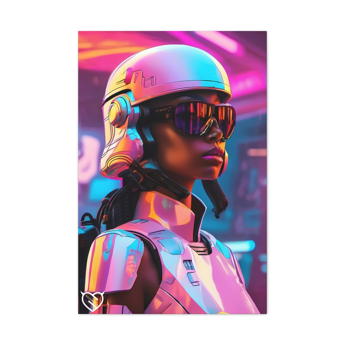 Sci-Fi Female Soldier with Helmet Canvas Print | Canvas Gallery Art