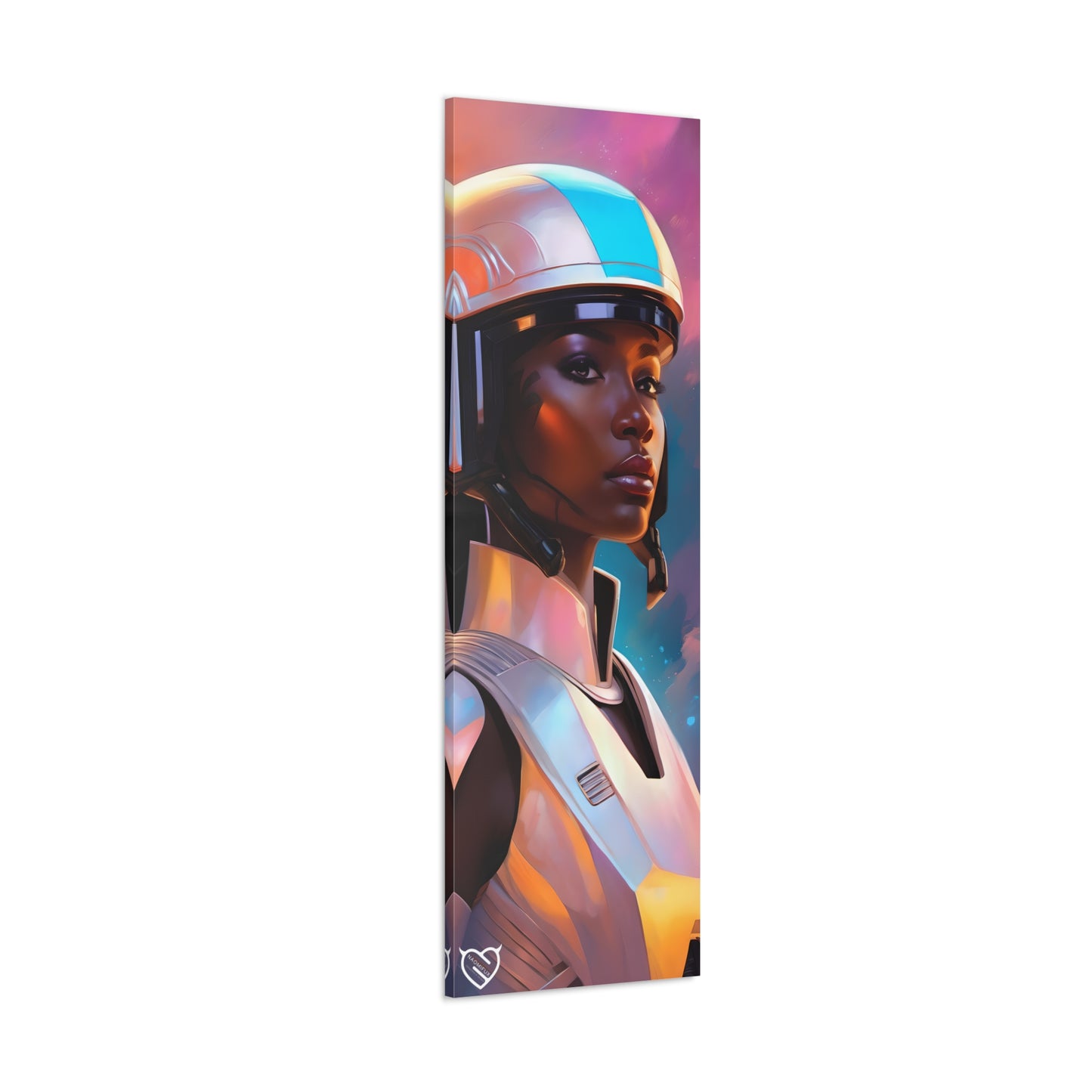 Sci-Fi Female Warrior with Helmet Canvas Print | Canvas Gallery Art