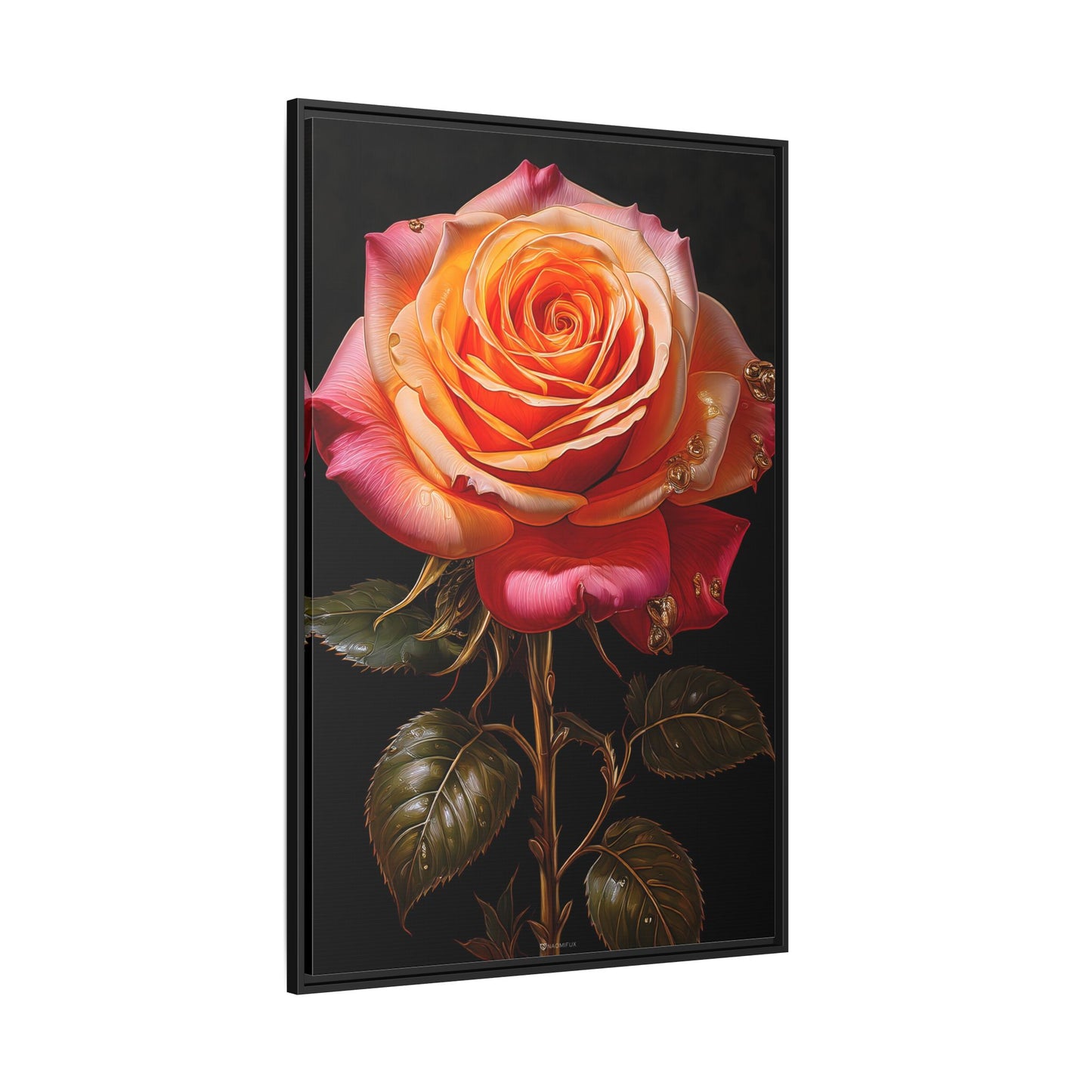 Canvas Art - Single Bloomed Rose Flower